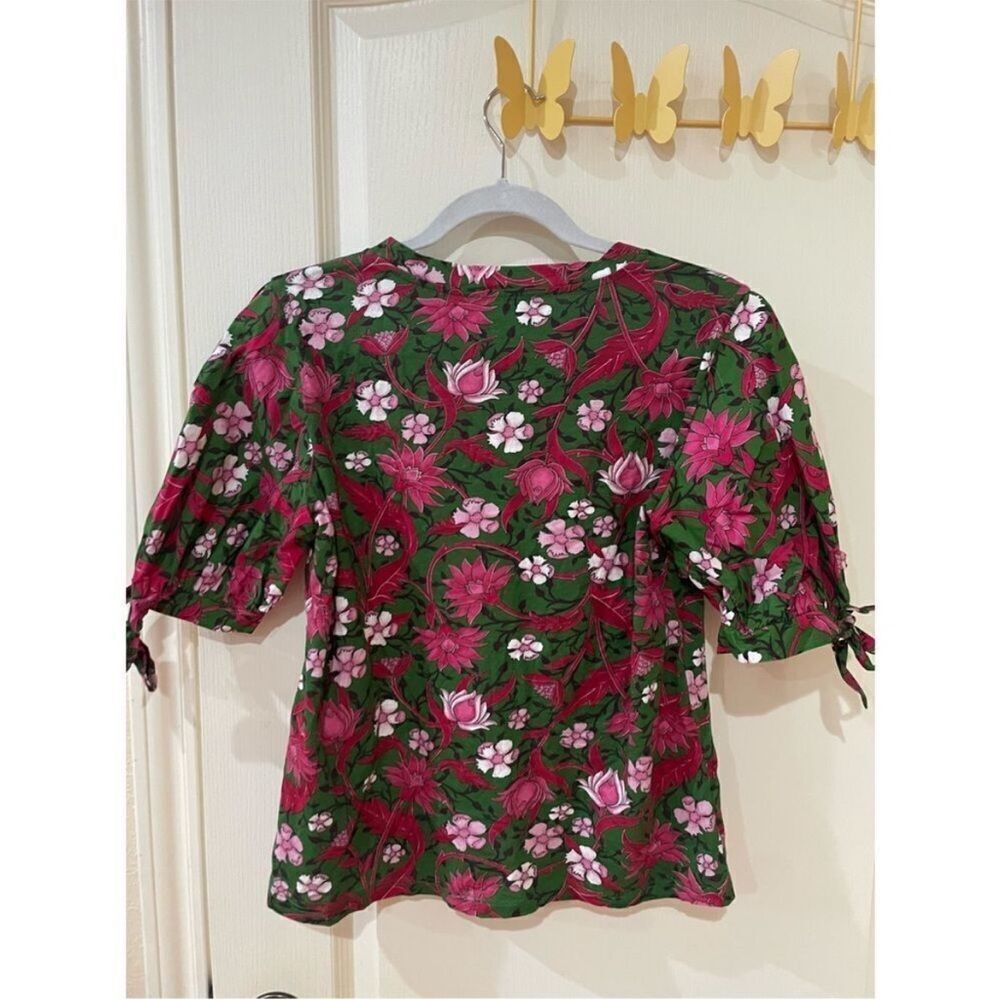 NWOT ZARA floral puff sleeve blouse size medium - Picture 6 of 6